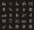 Drugs and addiction icons