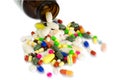 Drugs from the bottle (isolate) Royalty Free Stock Photo