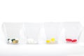 Drugs doses in glasses Royalty Free Stock Photo