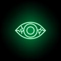Drugs eye outline icon in neon style. Can be used for web, logo, mobile app, UI, UX