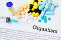 Drugs for Gigantism treatment Royalty Free Stock Photo