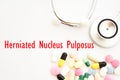 Drugs for Herniated Nucleus Pulposus treatment Royalty Free Stock Photo