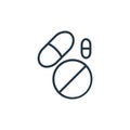 drugs icon vector from health concept. Thin line illustration of drugs editable stroke. drugs linear sign for use on web and