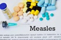 Drugs for measles virus treatment Royalty Free Stock Photo