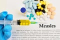 Drugs for measles virus treatment Royalty Free Stock Photo