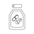 Drugs, medicine, pharmacy, pill outline icon