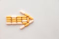 Drugs pills in an arrow shape Royalty Free Stock Photo