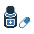 Drugs, pills, medicine icon. Simple editable vector illustration Royalty Free Stock Photo