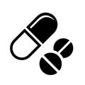 Drugs pills vector icon