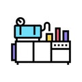 drugs production machine color icon vector illustration