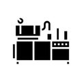 Drugs production machine glyph icon vector illustration