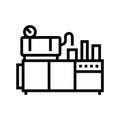 Drugs production machine line icon vector illustration