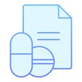 Drugs recipe flat icon. Pills recipe blue icons in trendy flat style. Prescription gradient style design, designed for