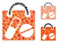 Drugs shopping bag Mosaic Icon of Bumpy Elements