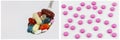 Drugs spoon pink pills collage medicine Royalty Free Stock Photo