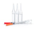 Drugs and syringe and injection and vaccine Royalty Free Stock Photo