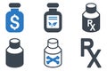 Drugs Vial Flat Vector Icons Royalty Free Stock Photo