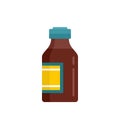 Drugstore cough syrup icon flat isolated vector