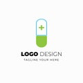 Drugstore Pharmacy blue and White Pill Logo Icon