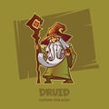 Druid. Cartoon character. Wizard