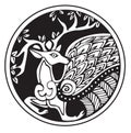 A druidic astronomical symbol of a deer