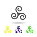 Druidism Triple spiral sign multicolored icon. Detailed Druidism Triple spiral icon can be used for web, logo, mobile app, UI, UX