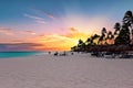 Druif beach at sunset on Aruba island in the Caribbean Royalty Free Stock Photo