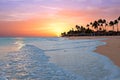 Druif beach at sunset on Aruba island in the Caribbean Royalty Free Stock Photo