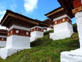 Druk Wangyal Chortens at Dochula Pass, Bhutan Royalty Free Stock Photo