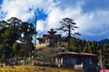 Druk Wangyal Monastery with a beautiful cloudy background