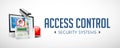 Access control system - Alarm zones - security system concept - website banner Royalty Free Stock Photo