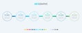 Vector infographics timeline design template with circle elements. Content, schedule, timeline, diagram, workflow, business, infog Royalty Free Stock Photo