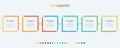 Colorful diagram, infographic template. Timeline with 6 steps. Rectangular workflow process for business. Vector design.