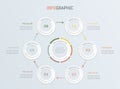 Vintage timeline infographic design vector. 6 steps, rounded workflow layout. Vector infographic timeline template.