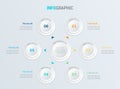 Vector infographics timeline design template with circle elements. Content, schedule, timeline, diagram, workflow, business, infog Royalty Free Stock Photo