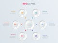 Vector infographics timeline design template with circle elements. Content, schedule, timeline, diagram, workflow, business, infog Royalty Free Stock Photo