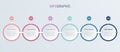 Vintage colors diagram, infographic template. Timeline with 6 steps. Circle workflow process for business. Vector design. Royalty Free Stock Photo