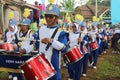 drum band parade in celebration of Indonesian independence August 17, 2021.