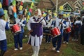 drum band parade in celebration of Indonesian independence August 17, 2021.