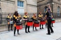 Drum Band Performing on the Street in Edinburgh