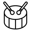 Drum bass music icon, outline style