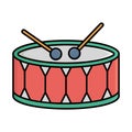 Drum beat Isolated Vector icon that can be easily modified or edited Royalty Free Stock Photo