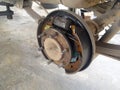 Drum brakes and wheel and suspension