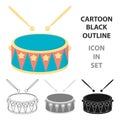 Drum cartoon icon. Illustration for web and mobile design.