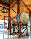 a drum and a chandelier in the pavilion