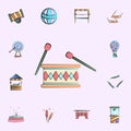 drum with chopsticks colored icon. circus icons universal set for web and mobile Royalty Free Stock Photo