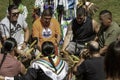 Drum Circle at a pow wow contest Royalty Free Stock Photo