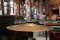 Drum cymbals blurred background