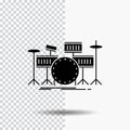 drum, drums, instrument, kit, musical Glyph Icon on Transparent Background. Black Icon