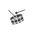 Drum and drumstick vector icon Royalty Free Stock Photo